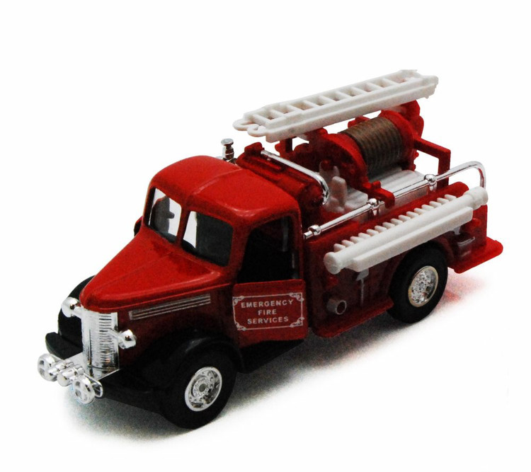 Classic Firetruck, Red w/ Chrome Detail - Showcasts 504D - Diecast Model Toy Car (1 car, no box)