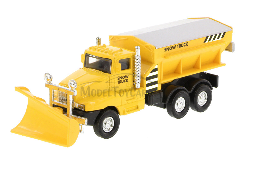 Snow Plow Truck, Yellow - Showcasts 9915D - 5.75 Inch Diecast Model Replica (New, but NO BOX))