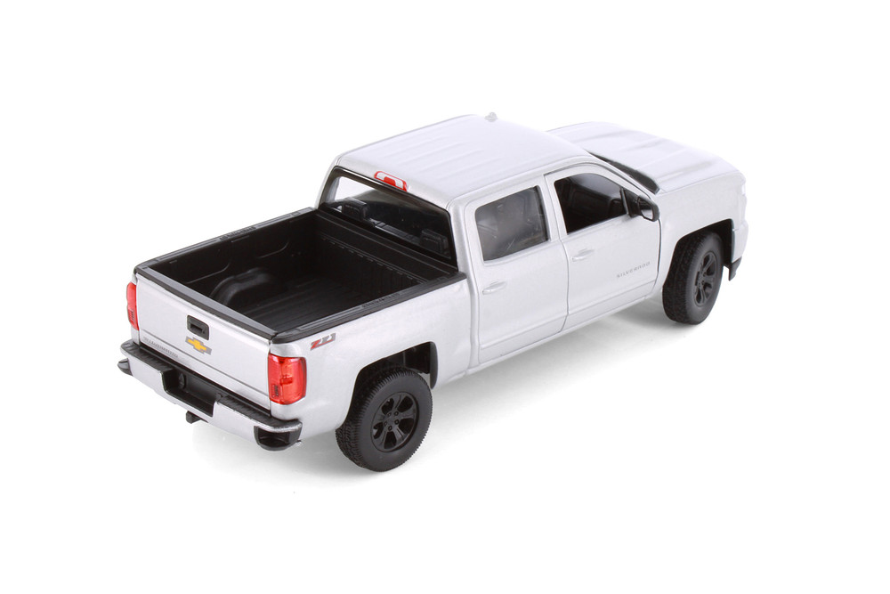 Box of 4 2017 Chevrolet Silverado Pickup Truck Diecast Car Set - Showcasts 1/24 Scale Diecast Model Cars, Assorted Colors