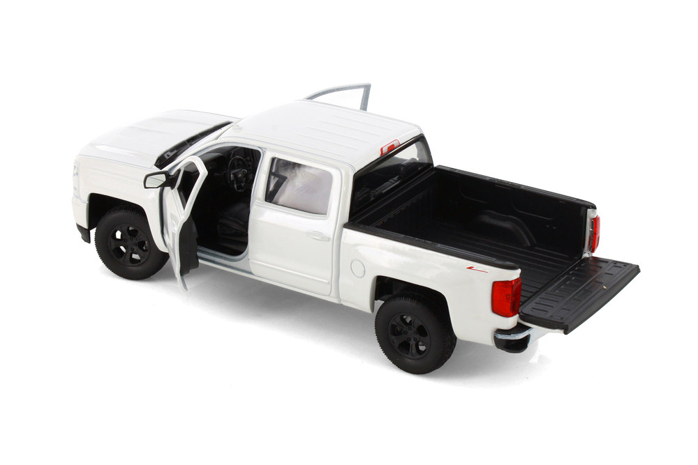 Box of 4 2017 Chevrolet Silverado Pickup Truck Diecast Car Set - Showcasts 1/24 Scale Diecast Model Cars, Assorted Colors
