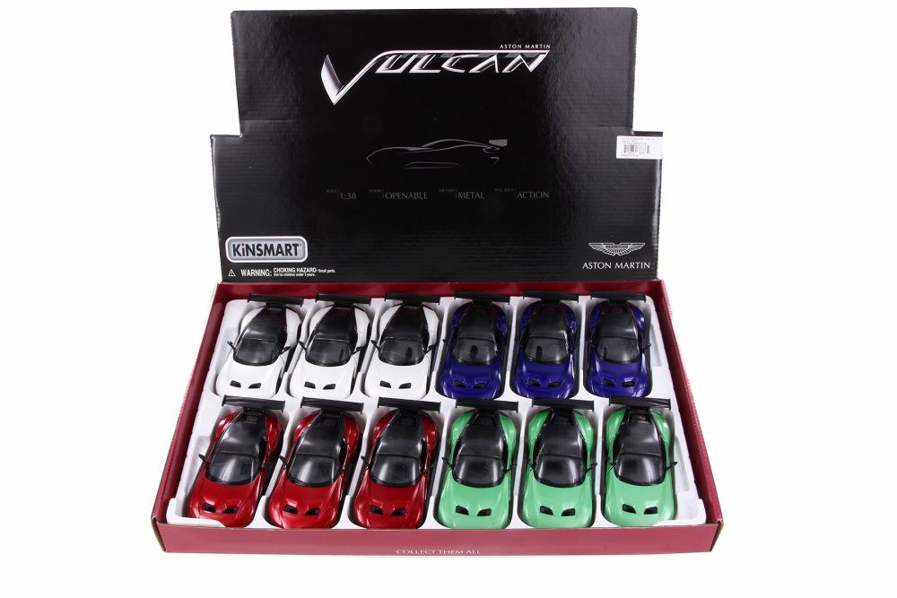  2016 Aston Martin Vulcan  Diecast Car Set - Box of 12 1/38 Scale Diecast Model Cars, Assd Colors