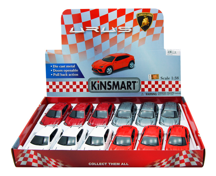 Lamborghini Urus Diecast Car Package - Box of 12 1/38 scale Diecast Model Cars, Assorted Colors