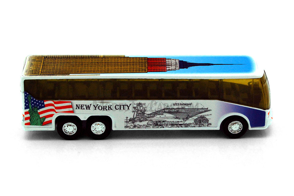 NYC Coach Bus Diecast Car Package - Box of 12 assorted 6 Inch Scale Diecast Model Cars