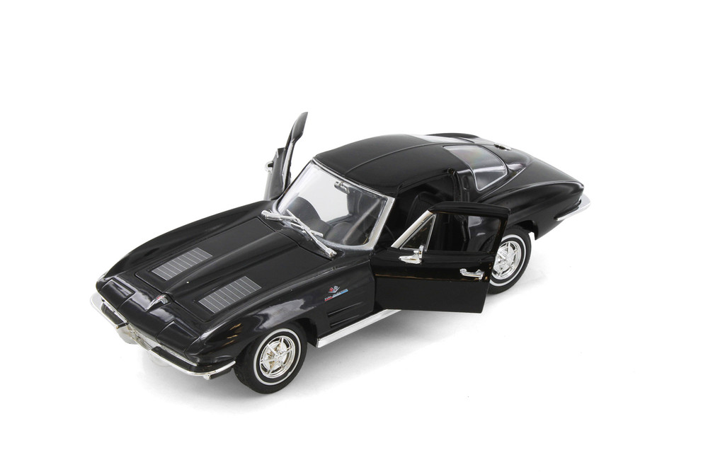 Box of 4 1963 Chevrolet Corvette Hardtop Diecast Car Set - Showcasts 1/24 Scale Diecast Model Cars, Assorted Colors