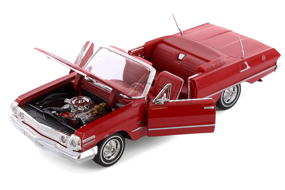 Box of 4 1963 Chevy Impala Convertible (ASSTD) Showcasts® - 1/24 Scale Diecast Model Cars