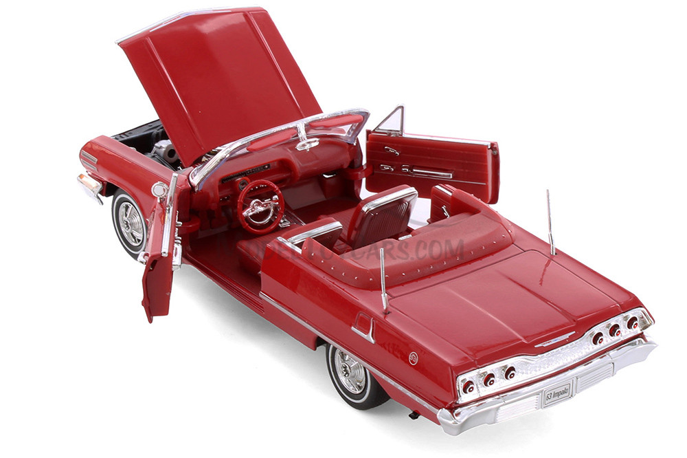 Box of 4 1963 Chevy Impala Convertible (ASSTD) Showcasts® - 1/24 Scale Diecast Model Cars