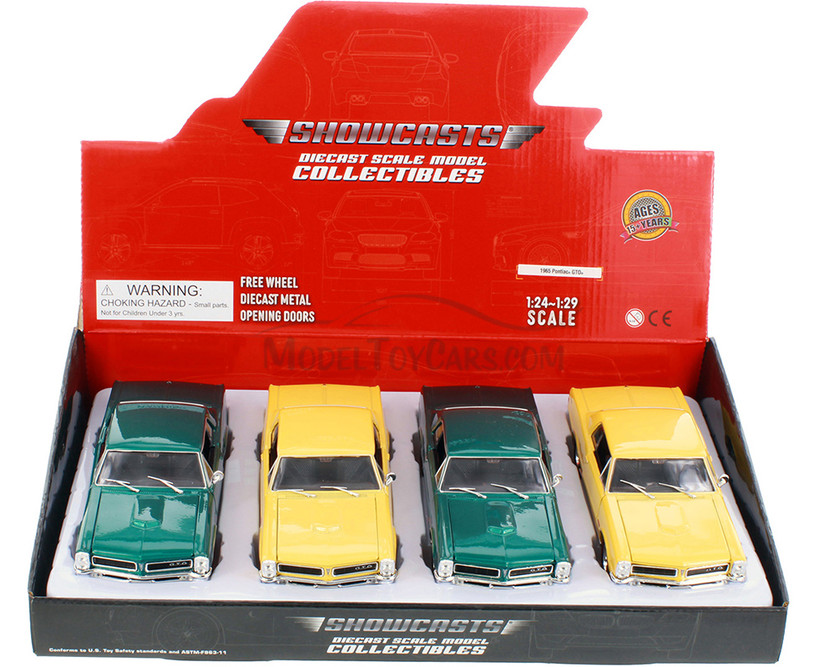Box of 4 1965 Pontiac GTO (ASSTD) Showcasts® - 1/24 Scale Diecast Model Cars