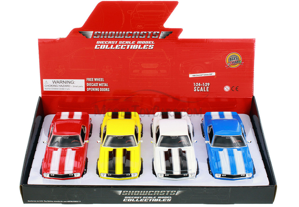 Box of 4 1968 Chevy Camaro Z/28 (ASSTD) Showcasts® - 1/24 Scale