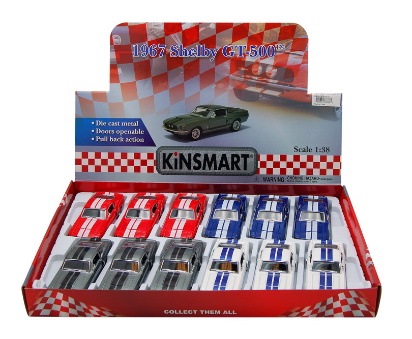 1967 Shelby GT500 Diecast Car Package - Box of 12 1/38 scale Diecast Model Cars, Assorted Colors