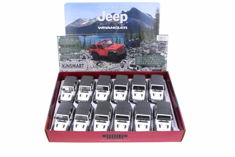 2018 Jeep Wrangler Rubicon Diecast Car Set - Box of 12 assorted 1/34 Scale Diecast Model Cars