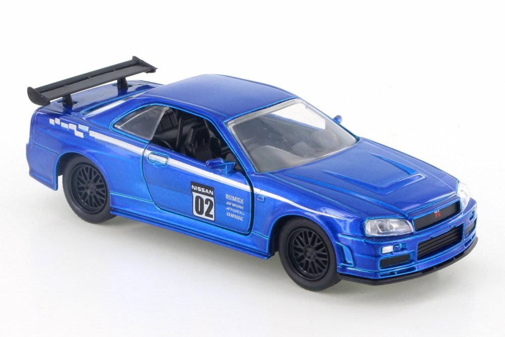 2002 Nissan Skyline GT-R Diecast Car Package - Box of 12 1/32 Diecast Model Cars, Assorted Colors