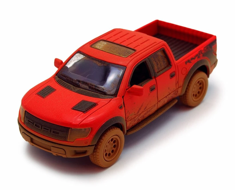 2013 Ford F-150 SVT Raptor SuperCrew Pick-up Truck, Muddy Diecast Car Package - Box of 12 1/46 Scale Diecast Model Cars, Assorted Colors