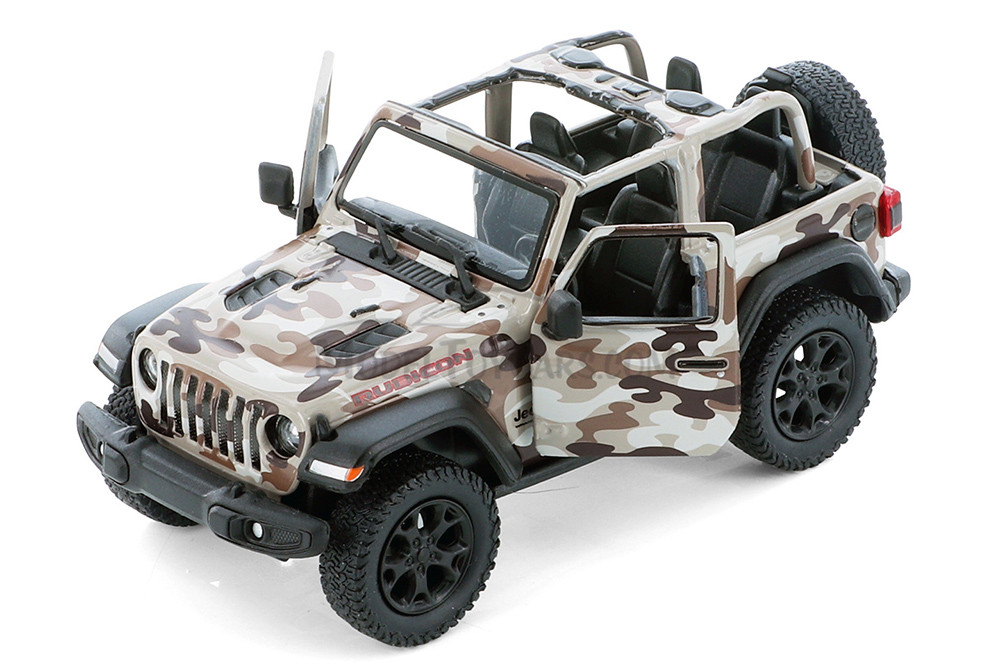 2018 Jeep Wrangler Rubicon Camo Assortment Set-Box of 12 1/34 Scale Diecast Model Cars, Assd Colors