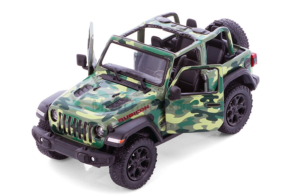 2018 Jeep Wrangler Rubicon Camo Assortment Set-Box of 12 1/34 Scale Diecast Model Cars, Assd Colors