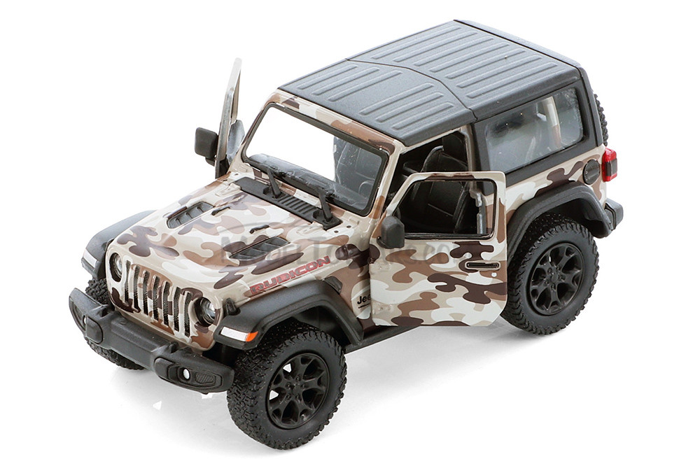 2018 Jeep Wrangler Rubicon Camo Assortment Set-Box of 12 1/34 Scale Diecast Model Cars, Assd Colors