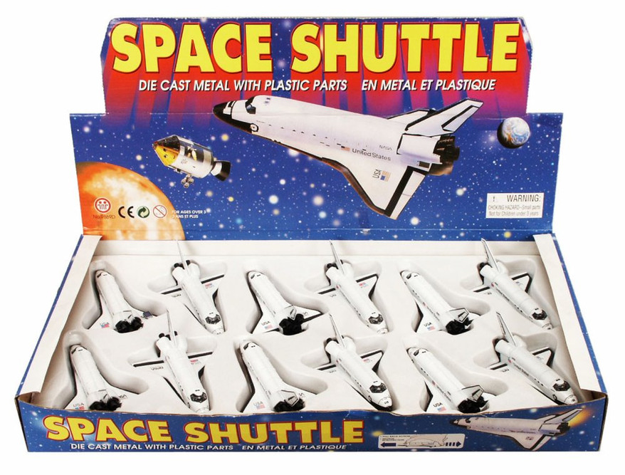 Box of 12 Diecast Model Toy Space ships - US Space Shuttle, 5 inch
