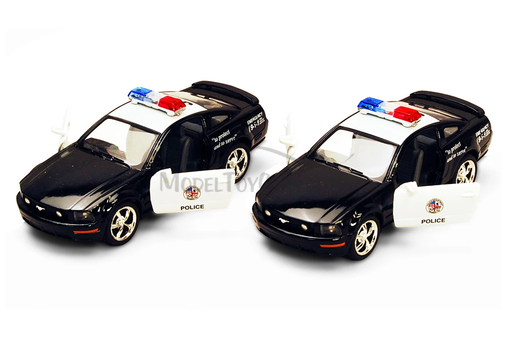 Box of 12 Diecast Model Toy Cars - 2006 Ford Mustang GT Police Car, 1/38 Scale