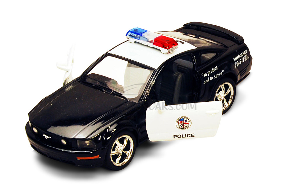 Box of 12 Diecast Model Toy Cars - 2006 Ford Mustang GT Police Car, 1/38 Scale