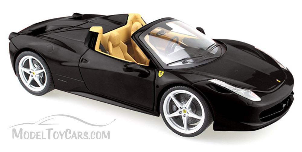 Ferrari 458 Spider Convertible, Black - Mattel Hot Wheels BCJ90