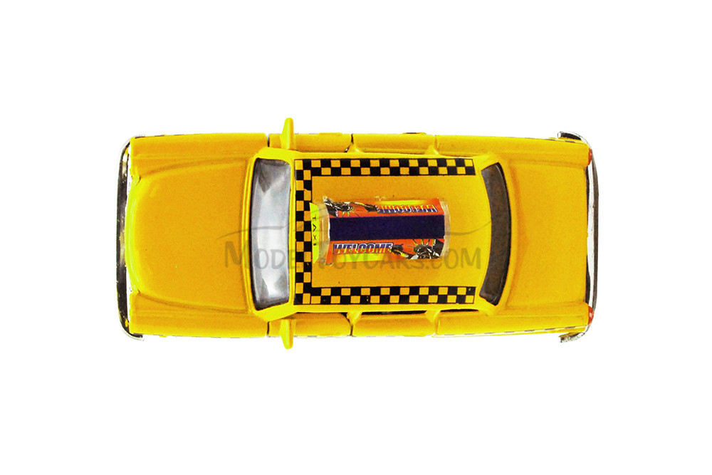 Box of 12 Diecast Model Cars - Yellow City Taxi Cab, Yellow, 4.5