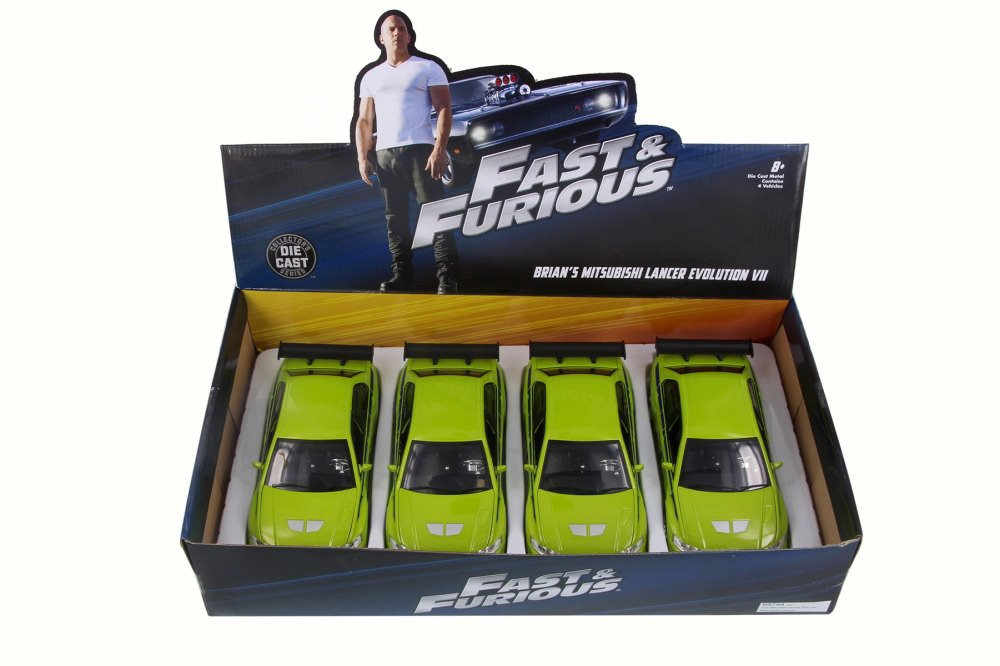 Box of 4 Diecast Model Cars - 2002 Mitsubishi Lancer Evolution VII