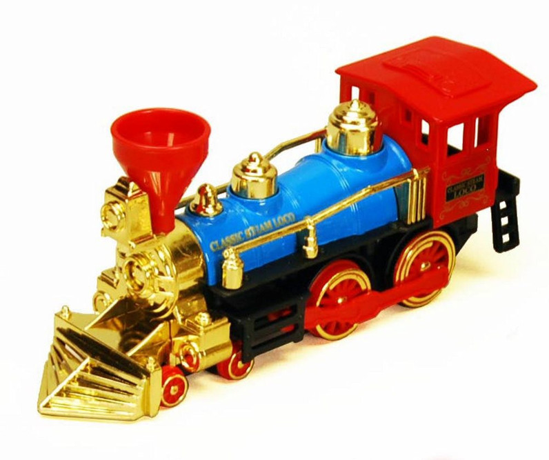 Classic Steam Locomotive Toy Train Package - Box of 12 7-in Diecast Model Trains, Assorted Colors