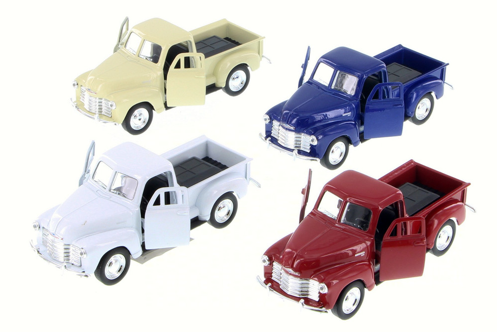 Chevy 3100 Pick Up Truck Diecast Car Package - Box of 12 1/34 Scale Diecast Model Cars, Assorted Colors