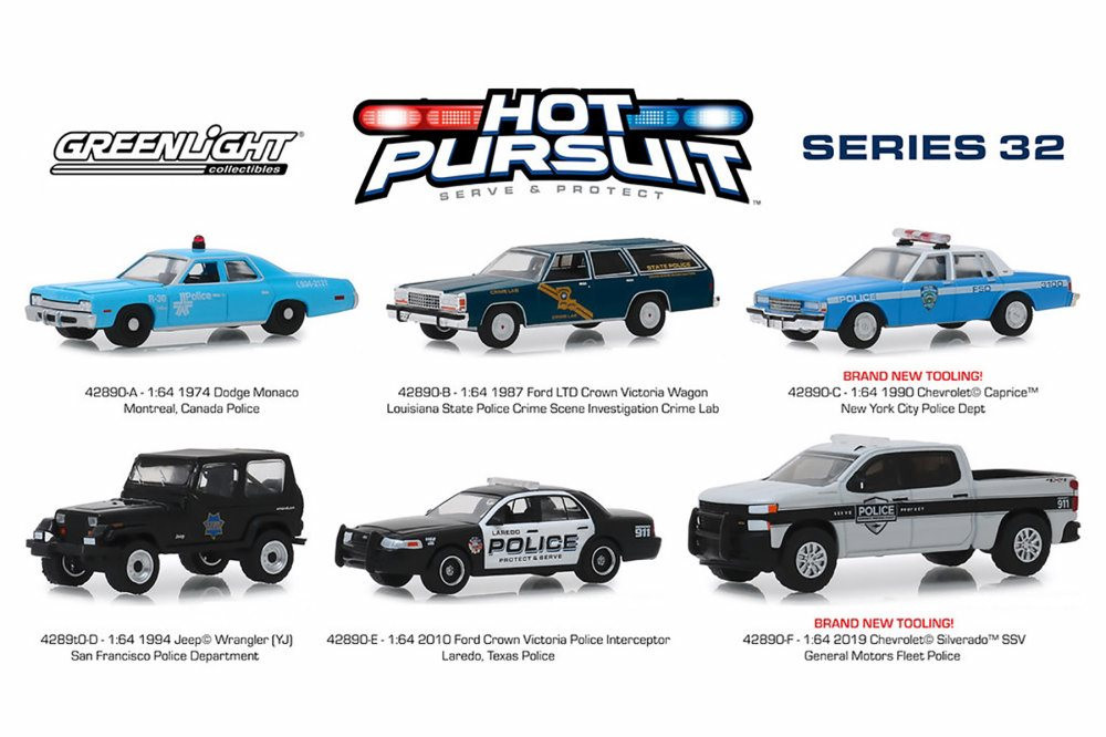 Greenlight Hot Pursuit Series 32 Diecast Car Set - Box of 6