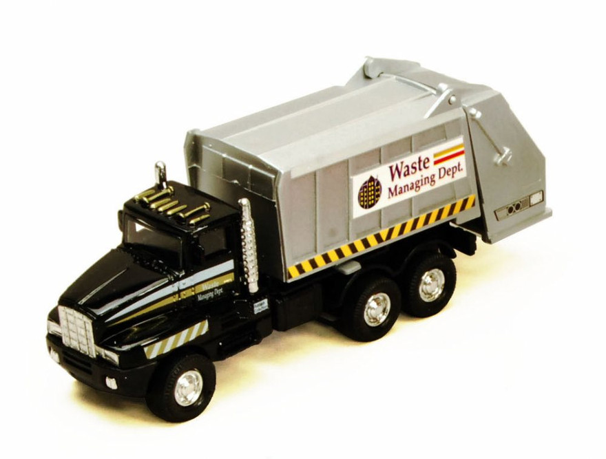Garbage Truck Diecast Car Package - Box of 12 6 Inch Scale Diecast Model Cars, Assorted Colors