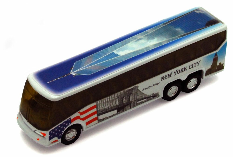 I Love New York Coach Bus Diecast Car Package - Box of 12 assorted 6 inch scaleDiecast Model Cars