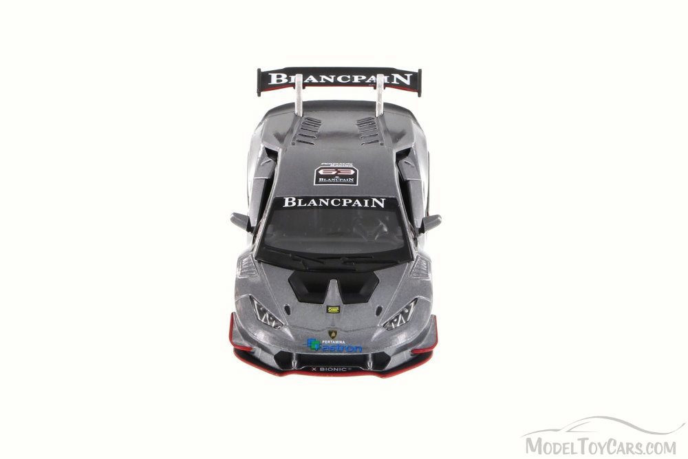 Lamborghini Huracan LP620-2 Super Trofeo, Gray - Kinsmart 5389D, 1/36 Diecast Car (New, but NO BOX)