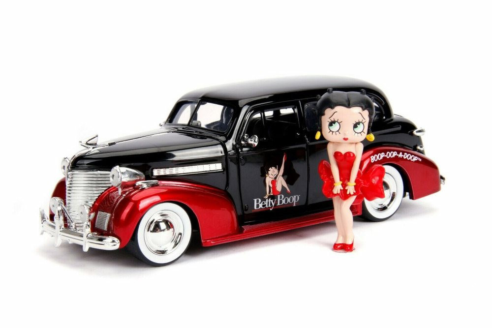 1939 Chevy Master Deluxe with Betty Boop Figure, Black - Jada