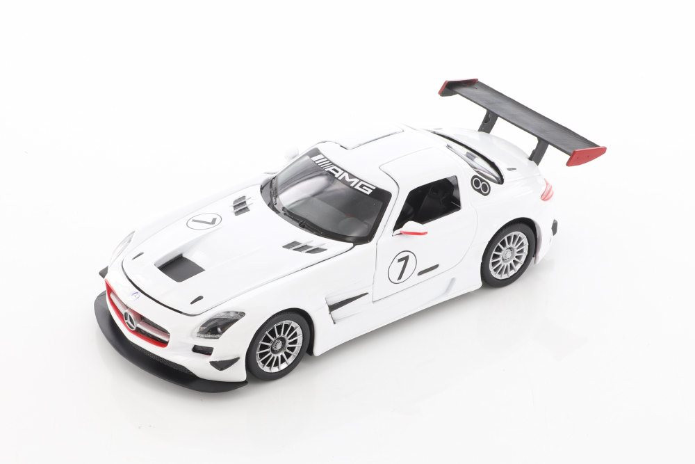 Mercedes-Benz SLS AMG GT3 #7, White - Showcasts 73774/3D - 1/24 Scale Diecast Model Toy Car