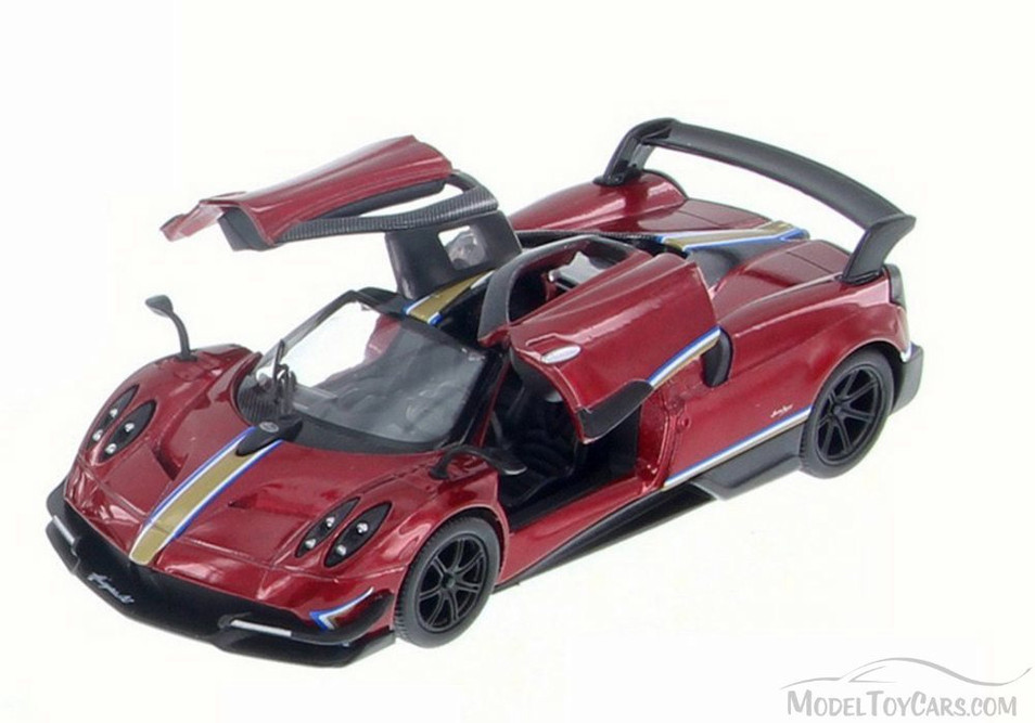 2016 Pagani Huayra BC with Decals Hard Top, Red/Gold Stripe - Kinsmart 5400DF - 1/38 Diecast Car