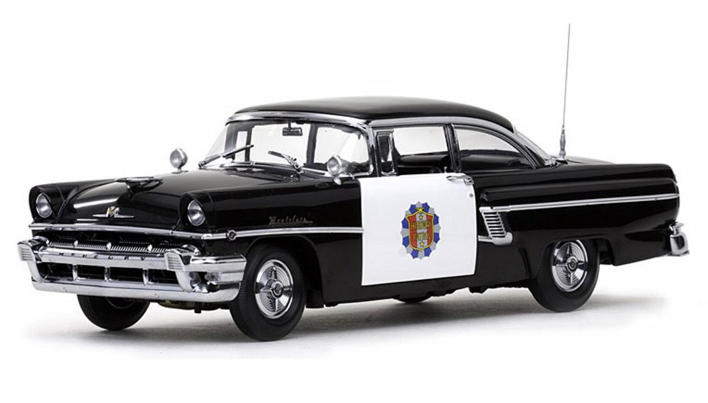 1956 Mercury Montclair Police Car, Black - Sun Star 5146 - 1/18 Scale Diecast Model Toy Car