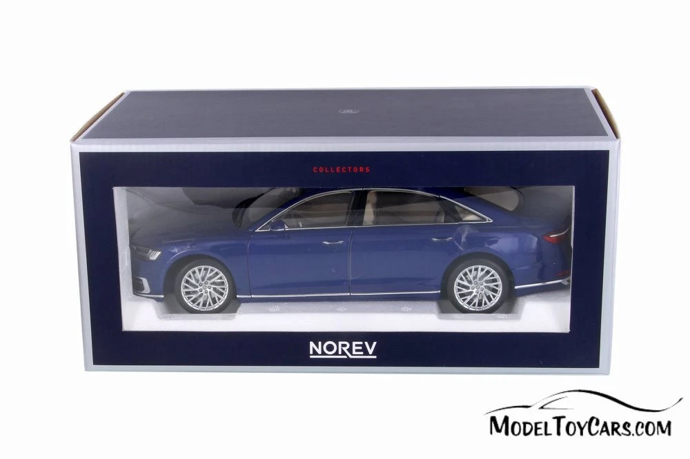 2017 Audi A8 L Hard Top, Blue Metallic - Norev 188365 - 1/18 scale