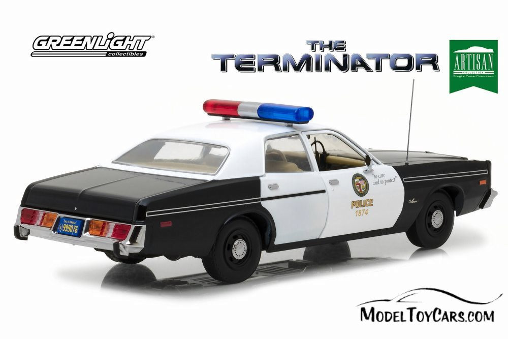 1977 Dodge Monaco Metro Police with T-800 Endoskeleton - 19042 - 1/18 Scale  Diecast Model Toy Car