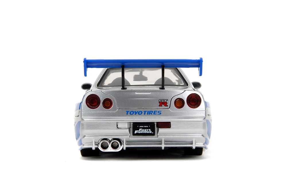 Fast & Furious Brian's Nissan Skyline GT-R, Candy Silver - Jada Toys 97158 - 1/24 Scale Diecast Model Toy Car