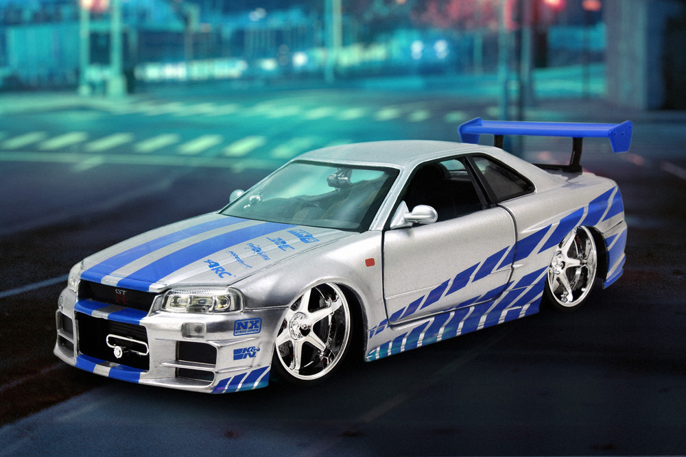 Fast & Furious Brian's Nissan Skyline GT-R, Candy Silver - Jada