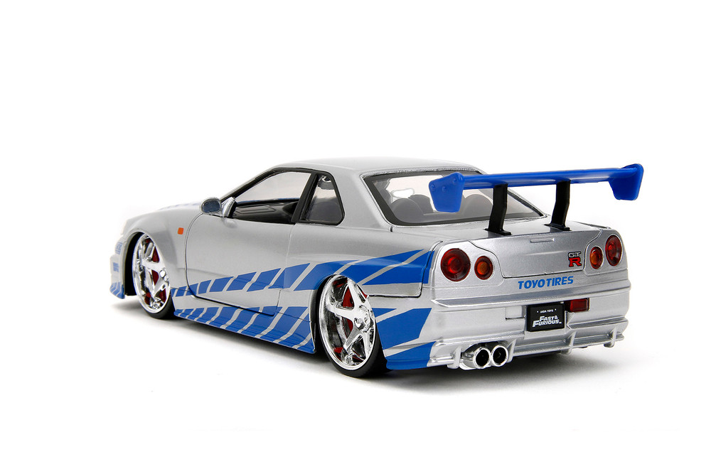 GT-R Skyline Fairladwy 1/24 スケールモデル　11種 Fast & Furious Brian's Nissan Skyline GT-R, Candy Silver - Jada
