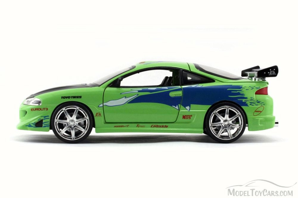 1995 Brian's Mitsubishi Eclipse, Lime Green -  Toys 97603/54030 - 1/24 Scale Diecast Model Toy Car