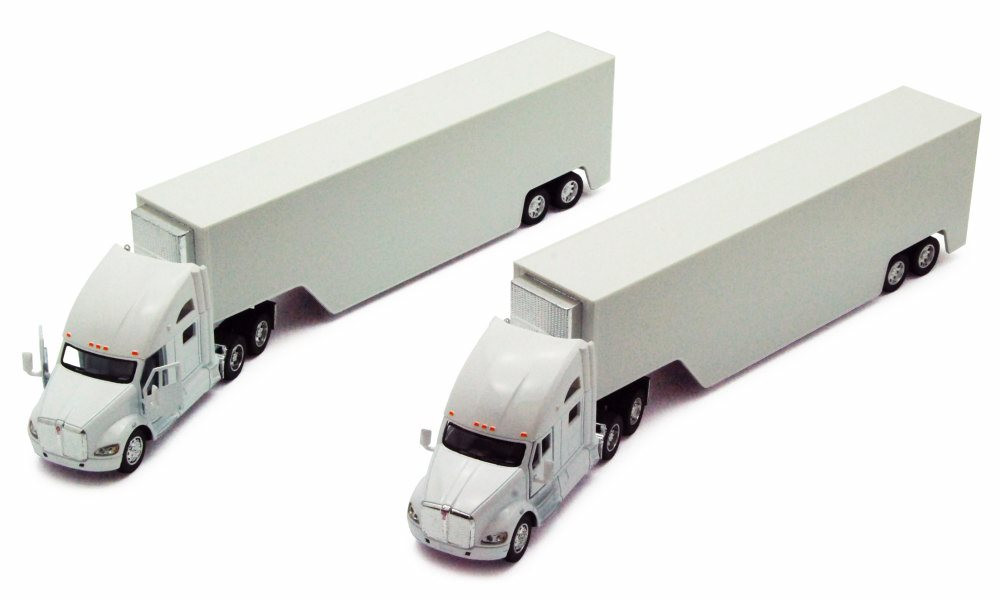 Kenworth T700 Container Truck, White - Kinsmart 1302 - 1/68 Diecast Model Replica (New, but NO BOX)