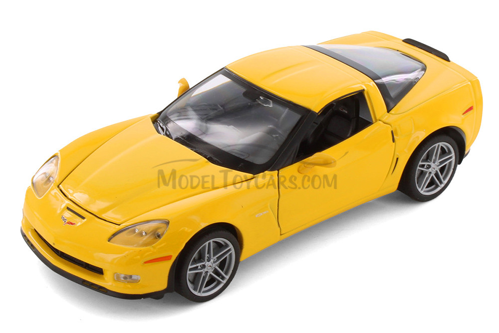 2007 Chevy Corvette, Yellow - Showcasts® 22504/4D - 1/24 scale Diecast Model Toy Car (Brand New, but NOT IN BOX)