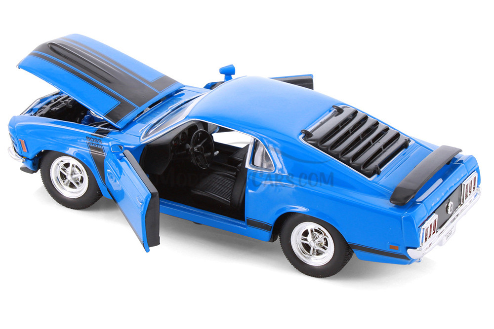1970 Ford Mustang, Blue - Welly 22088 - 1/24 Scale Diecast Model Toy Car (Brand New, but NOT IN BOX)