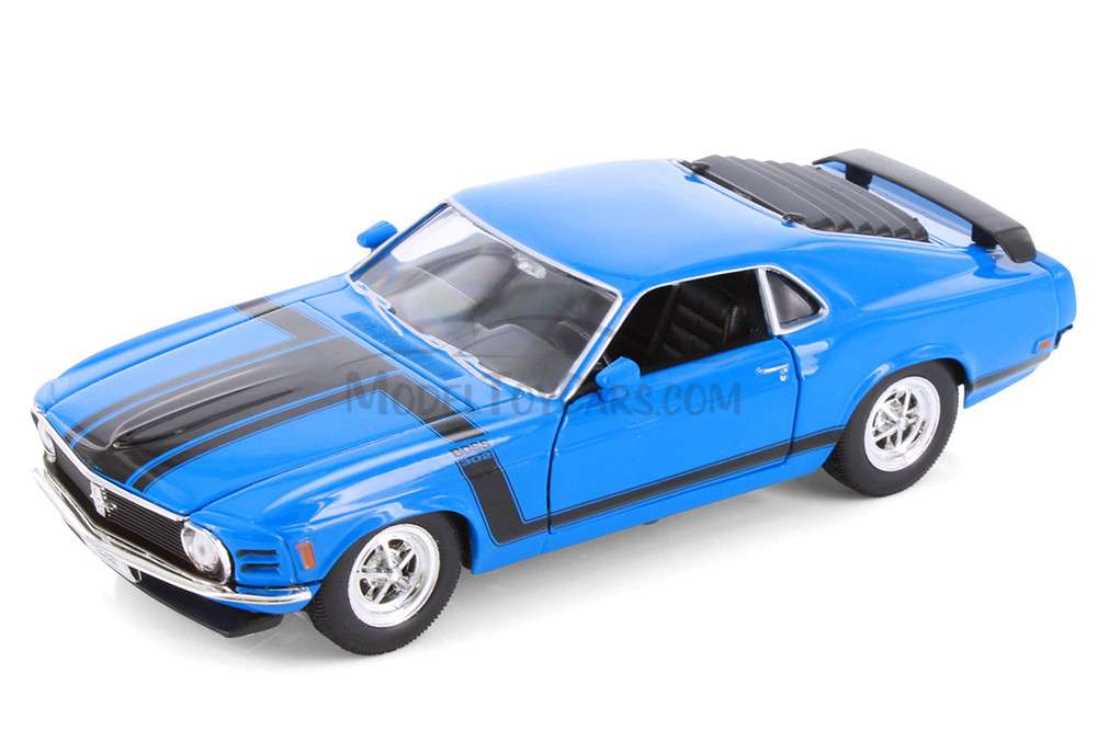 1970 Ford Mustang, Blue - Welly 22088 - 1/24 Scale Diecast Model Toy Car (Brand New, but NOT IN BOX)