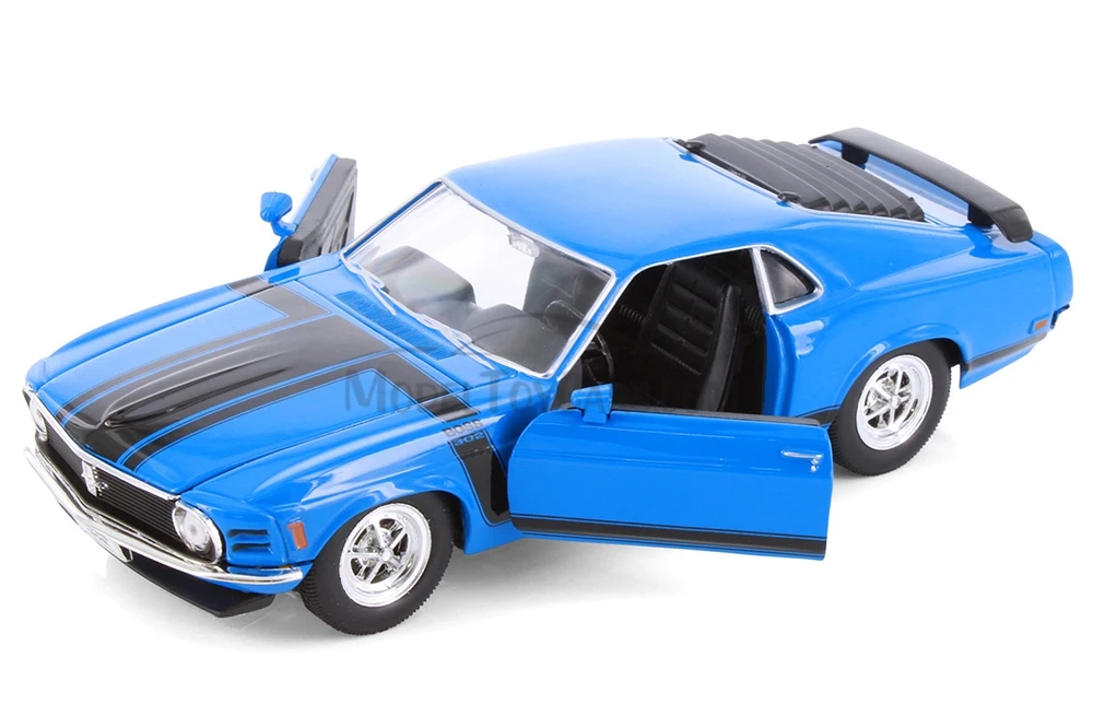 1970 Ford Mustang, Blue - Welly 22088 - 1/24 Scale Diecast Model Toy Car (Brand New, but NOT IN BOX)