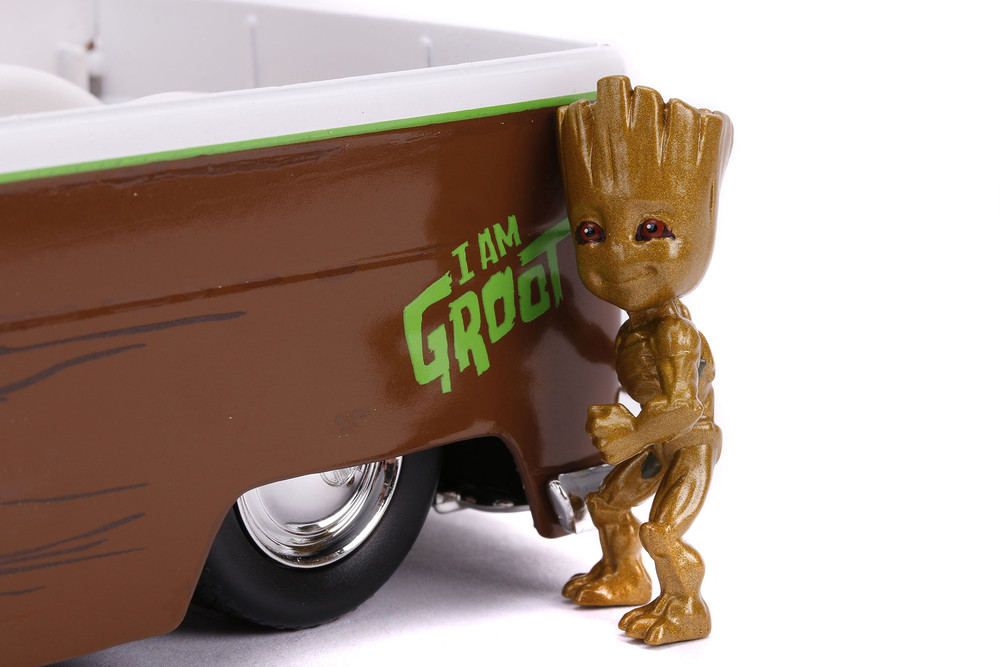 1963 Volkswagen Bus Pickup w/Groot Figure, Guardians of Galaxy - Jada Toys 31202 - 1/24 Diecast Car