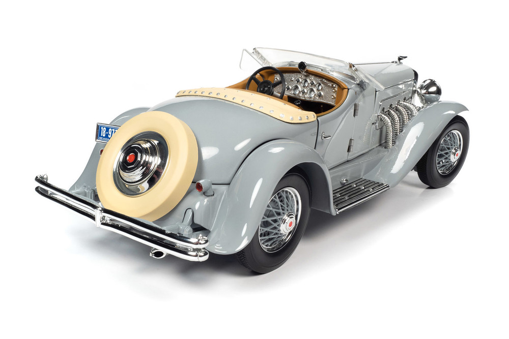 1935 Duesenberg SSJ Speedster, Gray - Auto World AW266 - 1/18 scale Diecast Model Toy Car