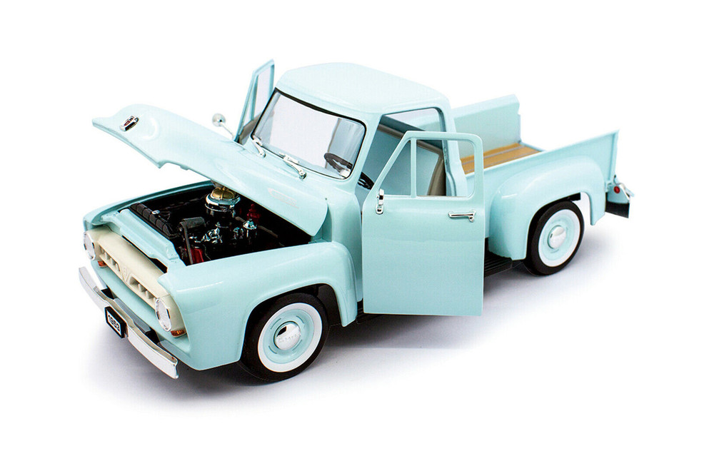 1953 Ford F-100 Pick Up Truck, Light Green - Lucky Road Signature 92148LGN - 1/18 scale Diecast Car
