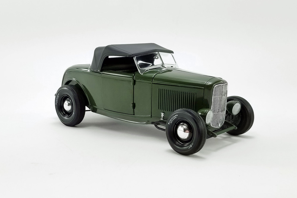 1932 Ford Roadster, Olive Drab Green - Acme A1805018 - 1/18 scale Diecast  Model Toy Car